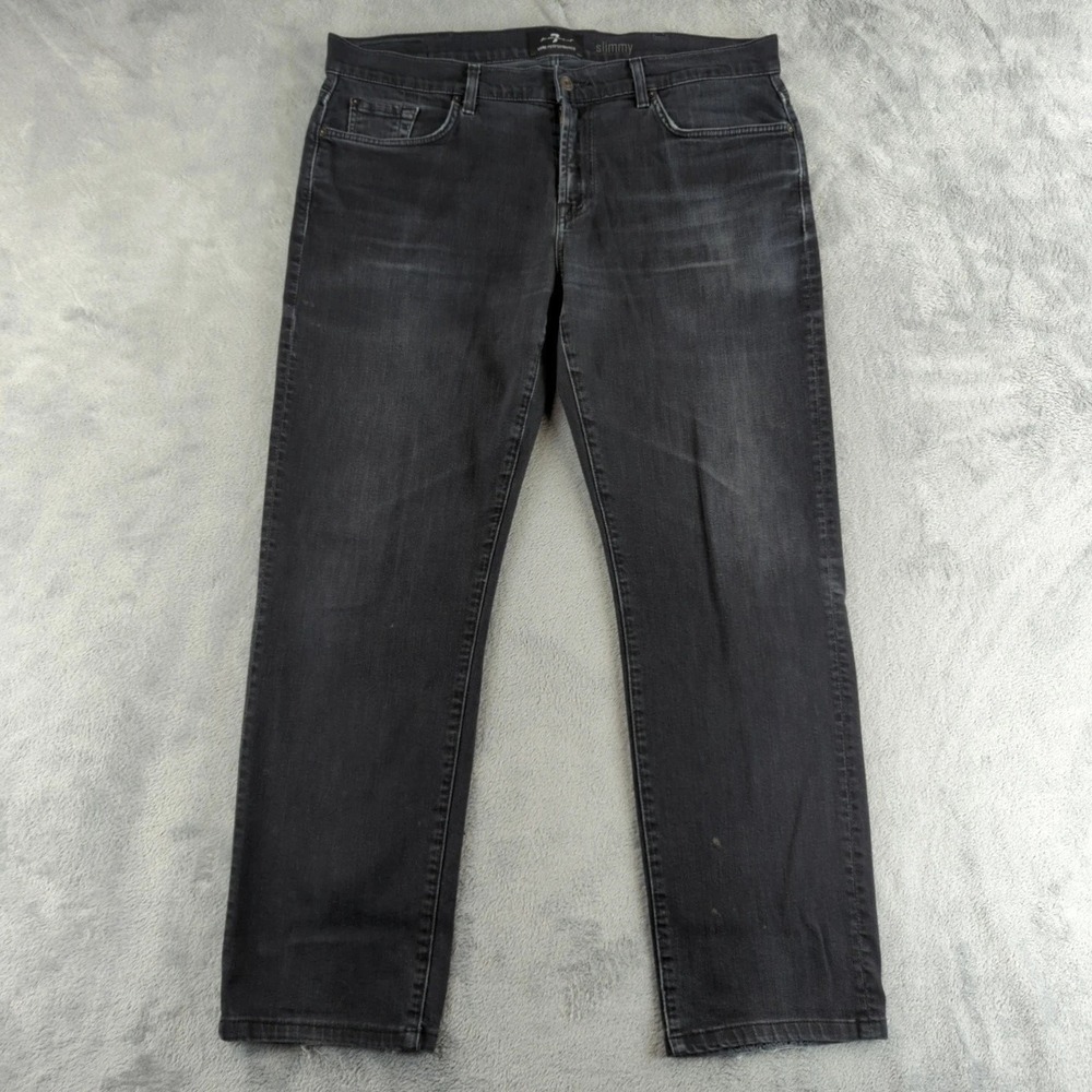 7 For All Mankind Slimmy Jeans Mens 38x30 Luxe Performance Stretch Denim Pants